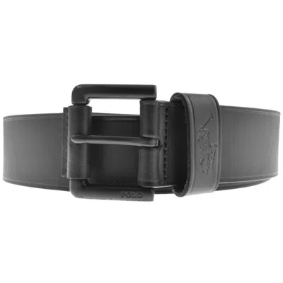 Ralph Lauren Polo Keep Leather Belt Black In Gray