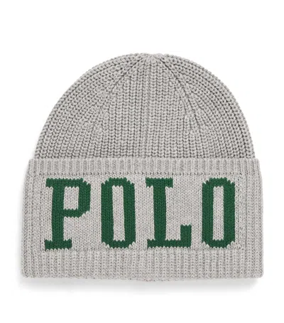 Ralph Lauren Kids' Polo Logo Beanie In Grey