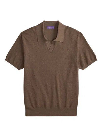 Ralph Lauren Polo-neck Short-sleeves T-shirt In Brown