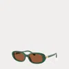 Polo Ralph Lauren Polo Oval Sunglasses In Shiny Transparent Green