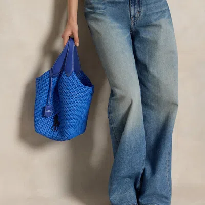 Polo Ralph Lauren Polo Play Big Pony Faux-raffia Tote In Jellyfish