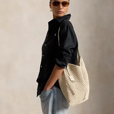 Polo Ralph Lauren Polo Play Cord Messenger Bag In Ivory In Neutral