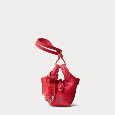 Ralph Lauren Polo Play Leather Bag Charm In Red