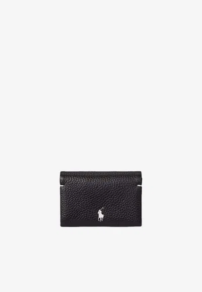 Ralph Lauren Polo Play Leather Cardholder In Black