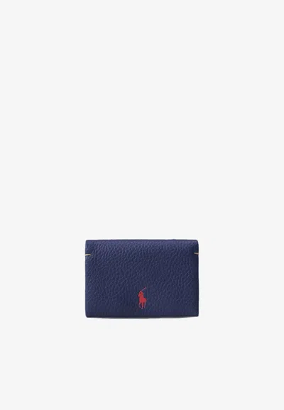 Ralph Lauren Polo Play Leather Cardholder In Blue