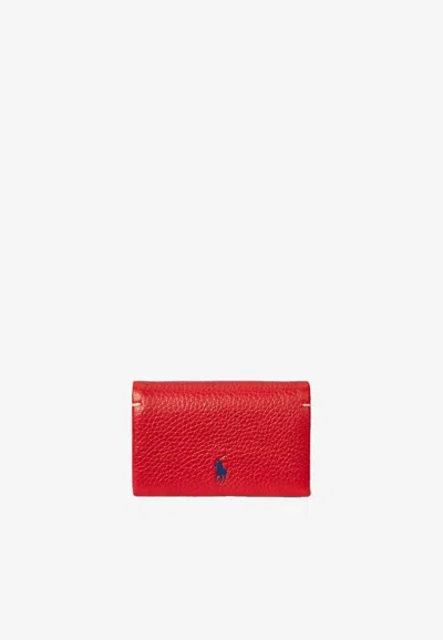 Ralph Lauren Polo Play Leather Cardholder In Red