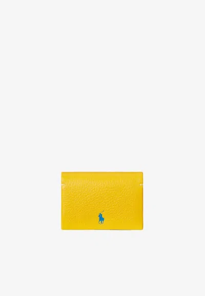 Ralph Lauren Polo Play Leather Cardholder In Yellow