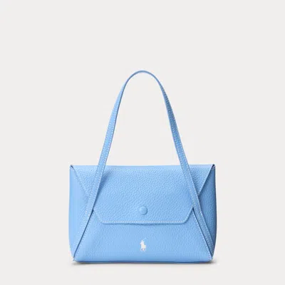Ralph Lauren Polo Play Leather Mini Envelope Bag In Blue