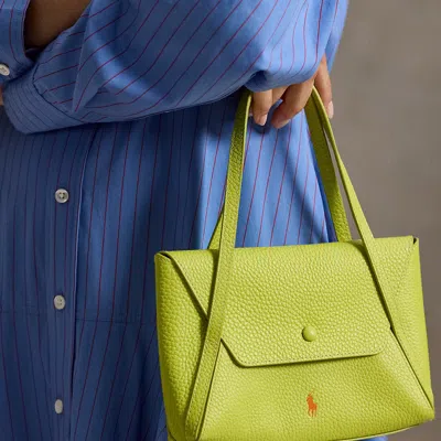 Ralph Lauren Polo Play Leather Mini Envelope Bag In Green