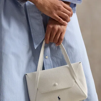 Ralph Lauren Polo Play Leather Mini Envelope Bag In White