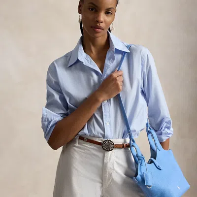 Polo Ralph Lauren Polo Play Leather Small Tote & Crossbody In Baby Blue