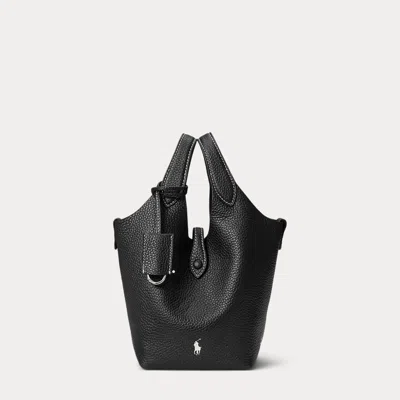 Polo Ralph Lauren Polo Play Leather Small Tote & Crossbody In Black