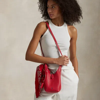 Polo Ralph Lauren Polo Play Leather Small Tote & Crossbody In Cherry In Red