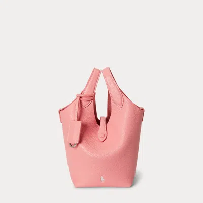 Polo Ralph Lauren Polo Play Leather Small Tote & Crossbody In Coral In Orange