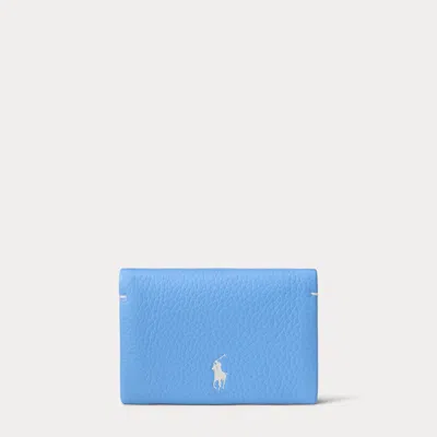 Polo Ralph Lauren Polo Play Leather Snap Card Case In Baby Blue