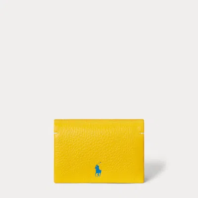 Polo Ralph Lauren Polo Play Leather Snap Card Case In Canary Yellow