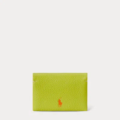 Polo Ralph Lauren Polo Play Leather Snap Card Case In Limeade In Green