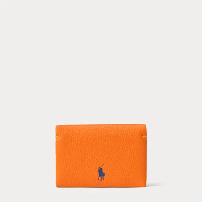 Polo Ralph Lauren Polo Play Leather Snap Card Case In Orange Peel