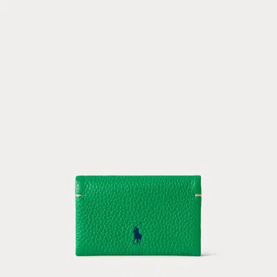 Polo Ralph Lauren Polo Play Leather Snap Card Case In Parrot In Green