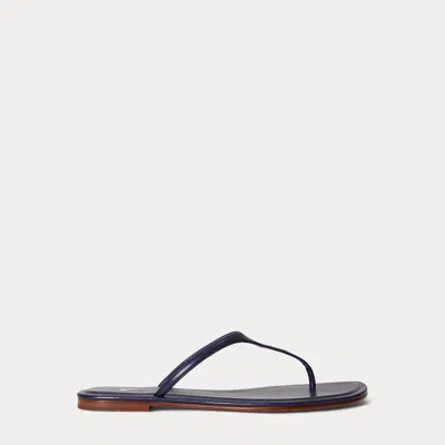 Polo Ralph Lauren Polo Play Leather Thong Sandal In Cosmo Navy In Blue