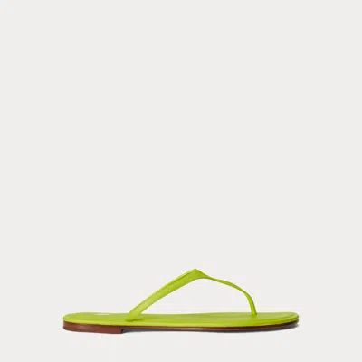 Polo Ralph Lauren Polo Play Leather Thong Sandal In Limeade In Green