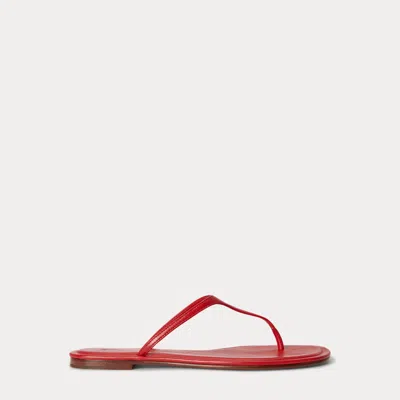 Ralph Lauren Polo Play Leather Thong Sandal In Ruby In Red
