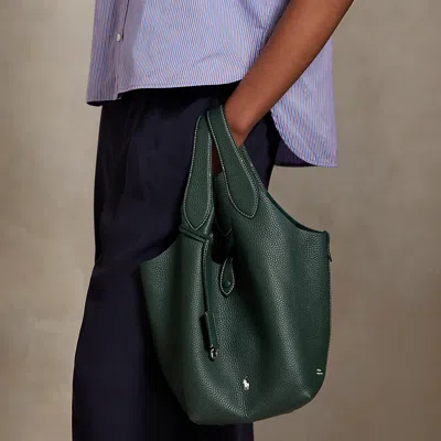 Ralph Lauren Polo Play Leather Tote In Green