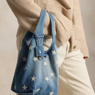 Ralph Lauren Polo Play Star Denim Tote In Christy Wash