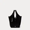 Ralph Lauren Polo Play Suede Small Tote & Crossbody In Black