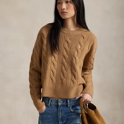 Polo Ralph Lauren Polo Play Suede Small Tote & Crossbody In Caramel In Brown