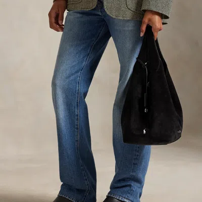Polo Ralph Lauren Polo Play Suede Tote In Black