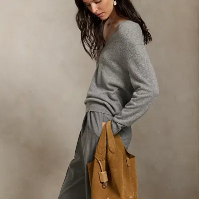 Polo Ralph Lauren Polo Play Suede Tote In Caramel In Brown