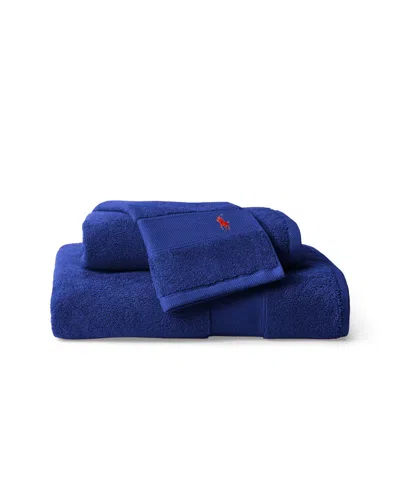 Ralph Lauren Polo Player Cotton Bath Towel, 58" X 30" In Blue