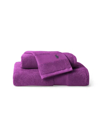 Ralph Lauren Polo Player Cotton Bath Towel, 58" X 30" In Purple