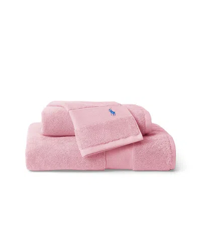 Ralph Lauren Polo Player Cotton Hand Towel, 32" X 16" In Pink