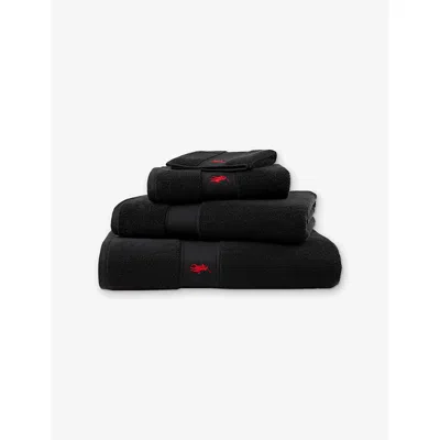Ralph Lauren Polo Player Cotton Towel In Black