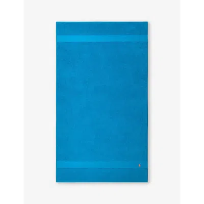 Polo Ralph Lauren Cove Blue Polo Player-embroidered Cotton Bath Sheet 160cm X 90cm