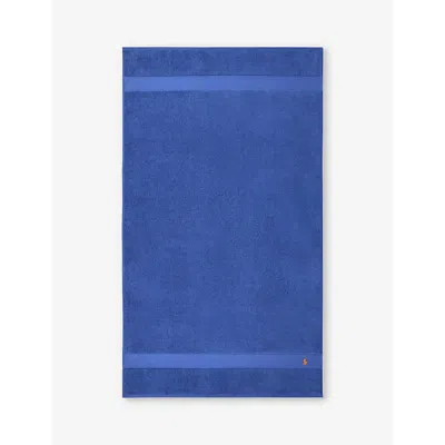Polo Ralph Lauren Iris Blue Polo Player-embroidered Cotton Bath Sheet 160cm X 90cm
