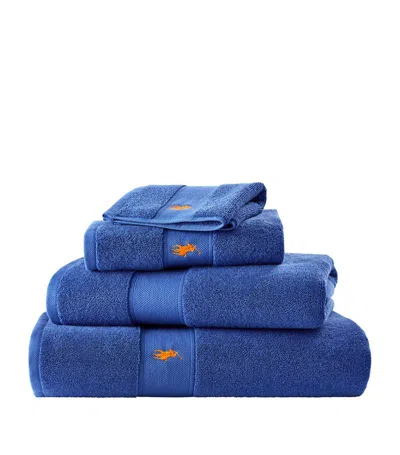 Ralph Lauren Polo Player Hand Towel (50cm X 100cm) In Blue