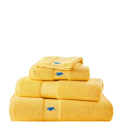 Ralph Lauren Polo Player Hand Towel (50cm X 100cm) In Yellow