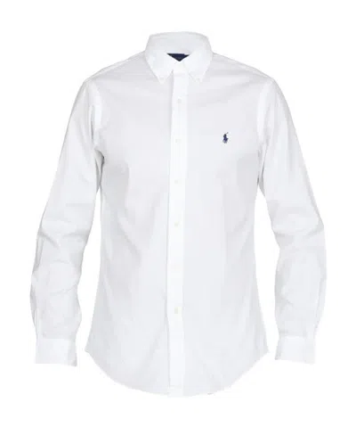 Polo Ralph Lauren Long-sleeved Button-down Shirt With Tailored Fit In White