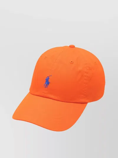 Ralph Lauren Polo Pony Cotton Baseball Cap In Orange