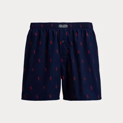 Ralph Lauren Polo Pony Cotton Boxer In Blue