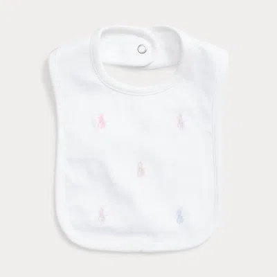 Polo Ralph Lauren Babies' Polo Pony Cotton Interlock Bib In White