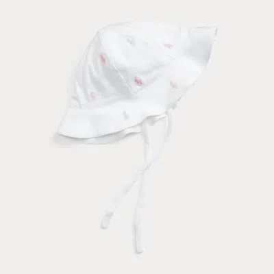 Ralph Lauren Babies' Polo Pony Cotton Interlock Hat In White