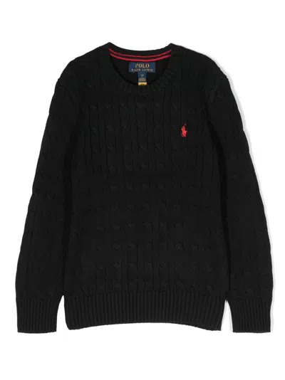 Polo Ralph Lauren Kids' Polo Pony Cotton Jumper In Black