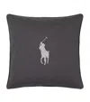 Polo Ralph Lauren Polo Pony Cushion Cover In Grey