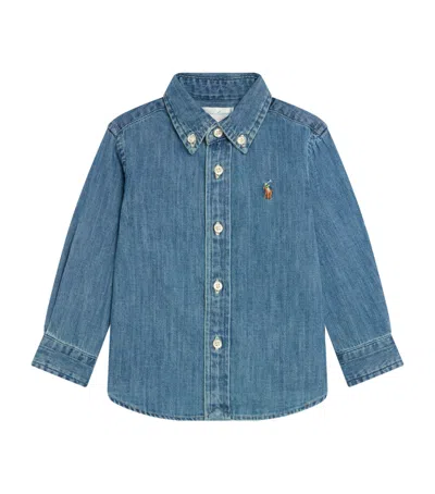 Ralph Lauren Kids' Polo Pony Denim Shirt In Blue