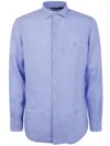 Ralph Lauren Polo Pony Embroidered Buttoned Shirt In Blue