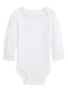 Polo Ralph Lauren Polo Pony-embroidered Cotton Bodysuit In 白色